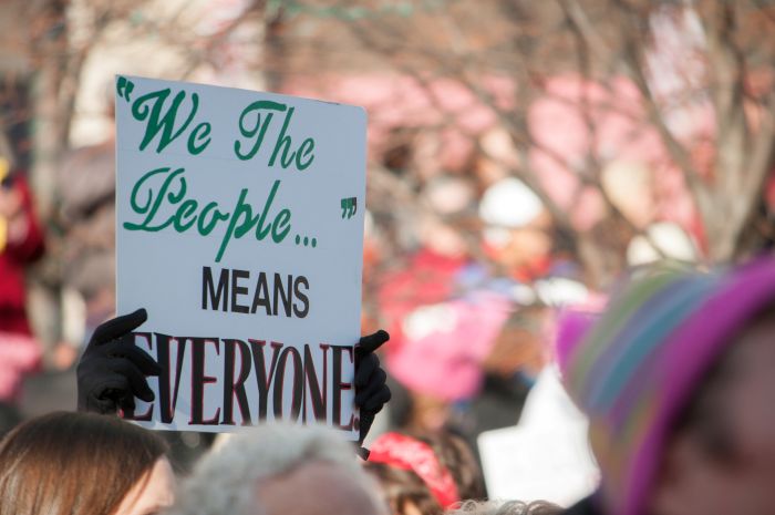 We the People Mean EVERYONE protest sign